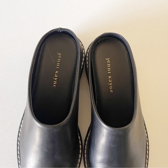 Jenni Kayne Leather Lug Mule Chunky Slip On Casual Classic Minimalist Black 40 - Picture 12 of 16